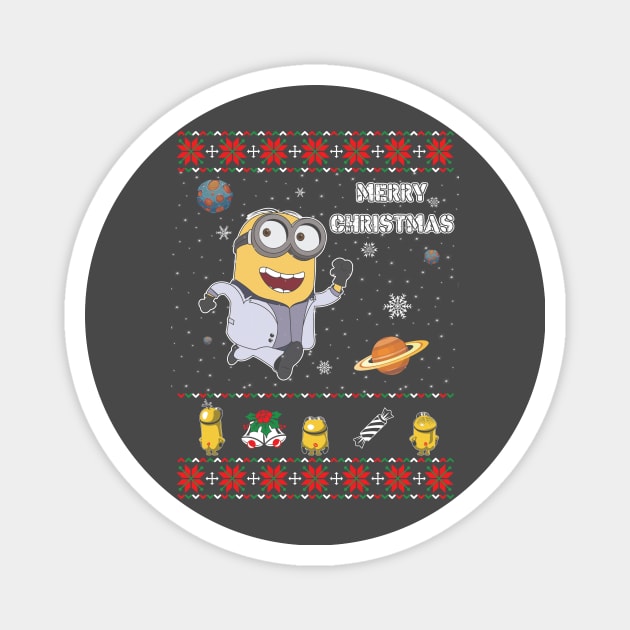 Minions Funny ugly christmas sweater Magnet by tabaojohnny